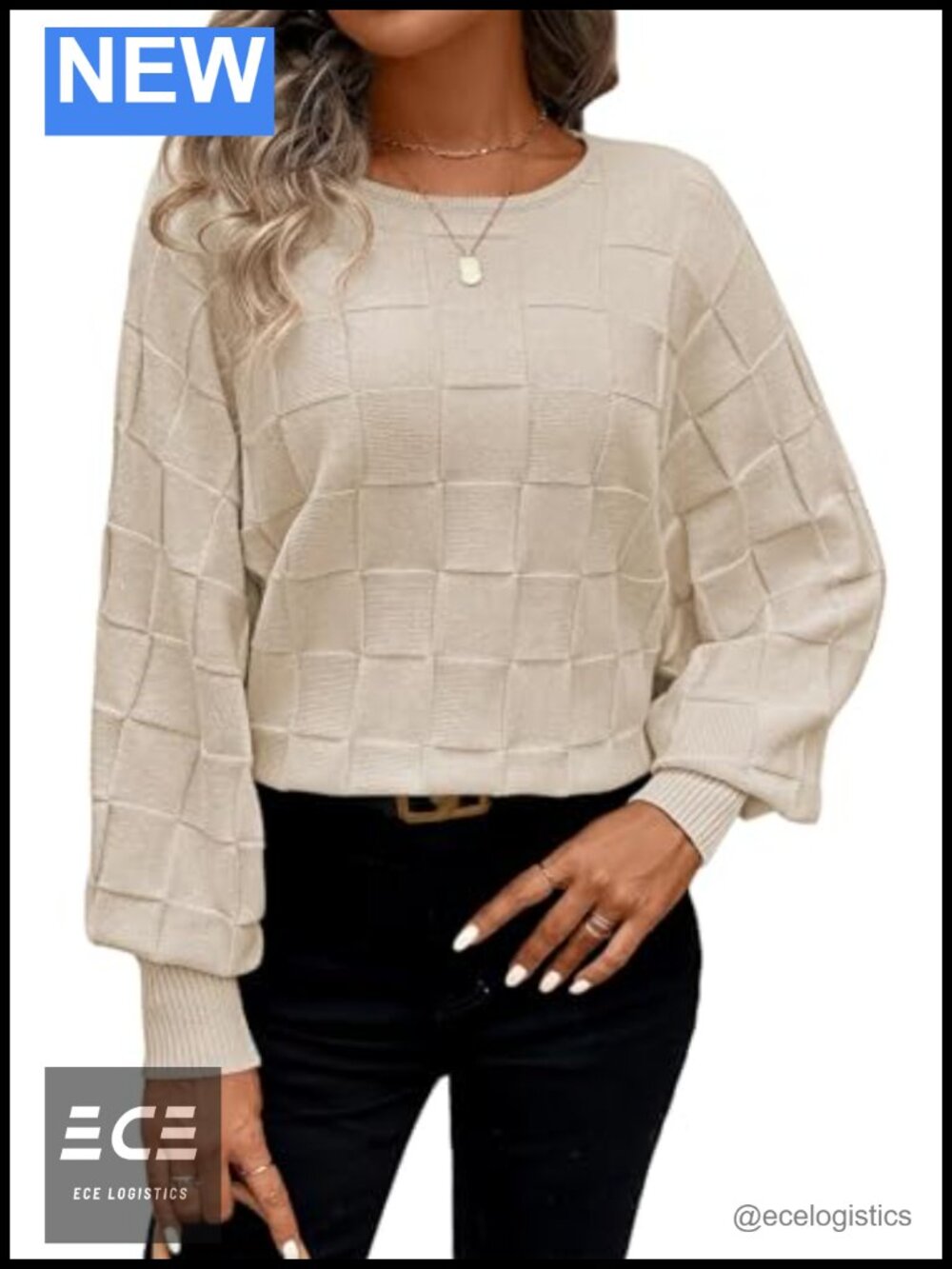 Women's Oversized Batwing Sleeve Sweater - Soft Knit Pullover Top